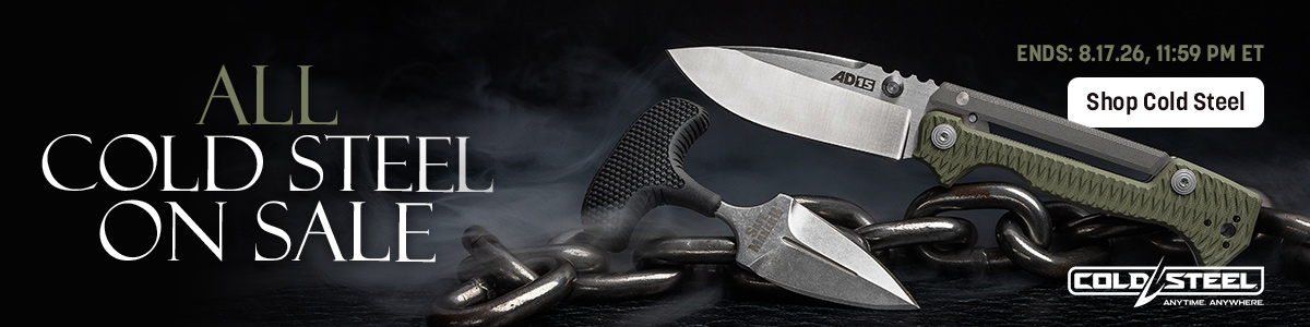 All in stock Cold Steel On Sale. Ends 6/29/26. 11:59 PM ET. Pictured: Demko AD-15. Shop Cod Steel