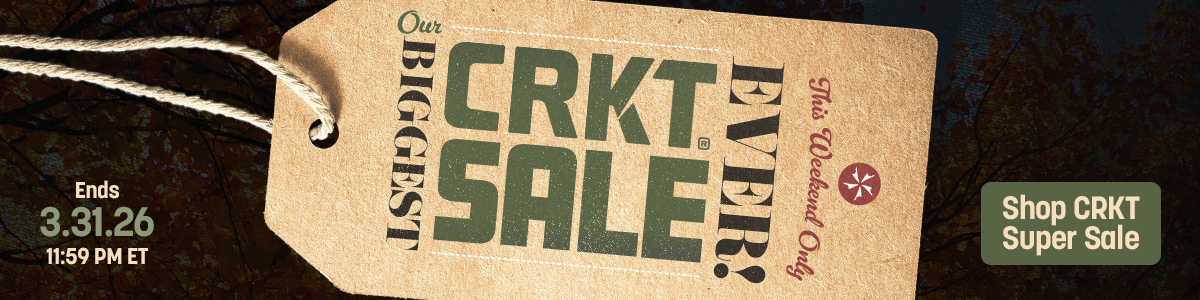 Ends 3/31/26, 11:59 PM ET. Our Biggest CRKT Sale Ever. This Weekend Only