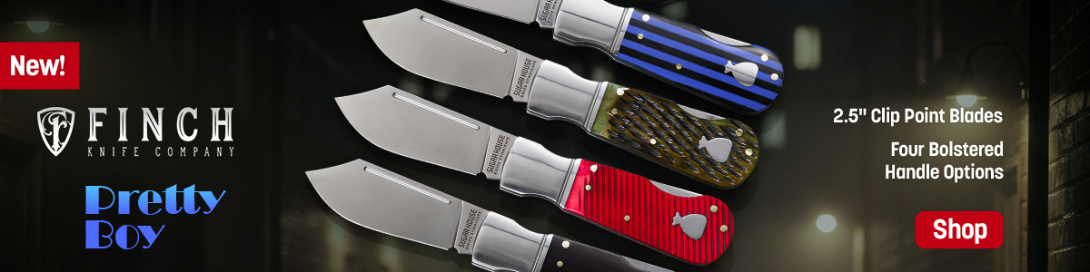 New inch Knife Co. Pretty Boy with 2.5 inch Clip Point Blades and Four Bolstered Handle Options. Shop