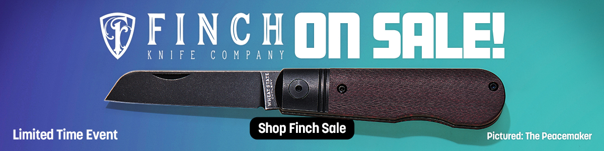 Limited time event. Finch Knife Company On Sale. Pictured: The Peacemaker. Shop Finch Sale
