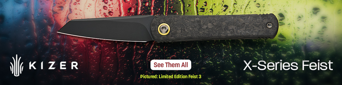 Premium Kizer X-Series Feist. A Masterclass in Modern Knife Aesthetics. Pictured: Limited Edition Feist 3. See Them All