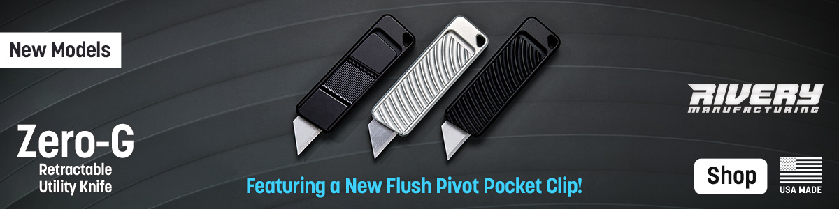 USA-Made Rivery Manufacturing Zero-G Retractable Utility Knife: New Models. Addictive Haptic Feedback! Shop