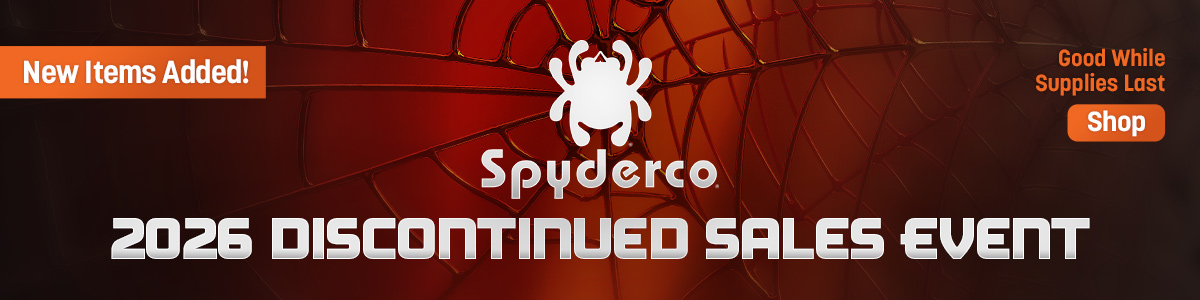 New Items Added! Good while supplies last. Spyderco 2026 Discontinued Sales Event. Shop