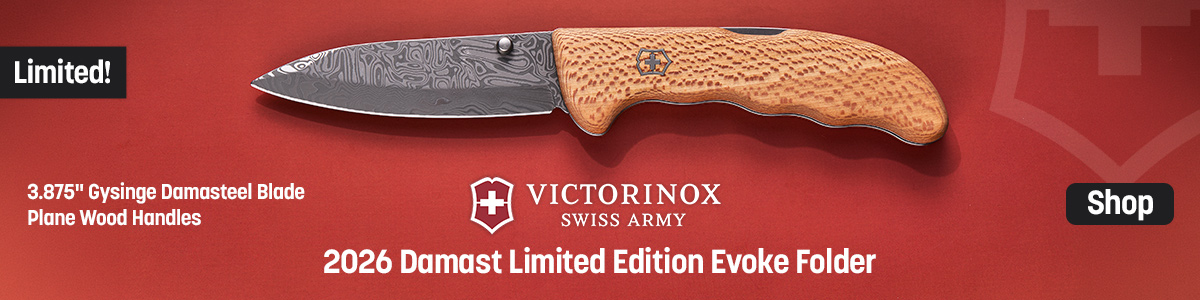 Limited Victorinox Swiss Army  2026 Damast Limited Edition Evoke Folder with 3.875