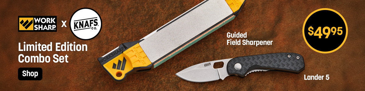 Worksharp x Knafs Limited Edition Combo Kit. $49.99. Guided Field Sharpener and Lander 5. Shop