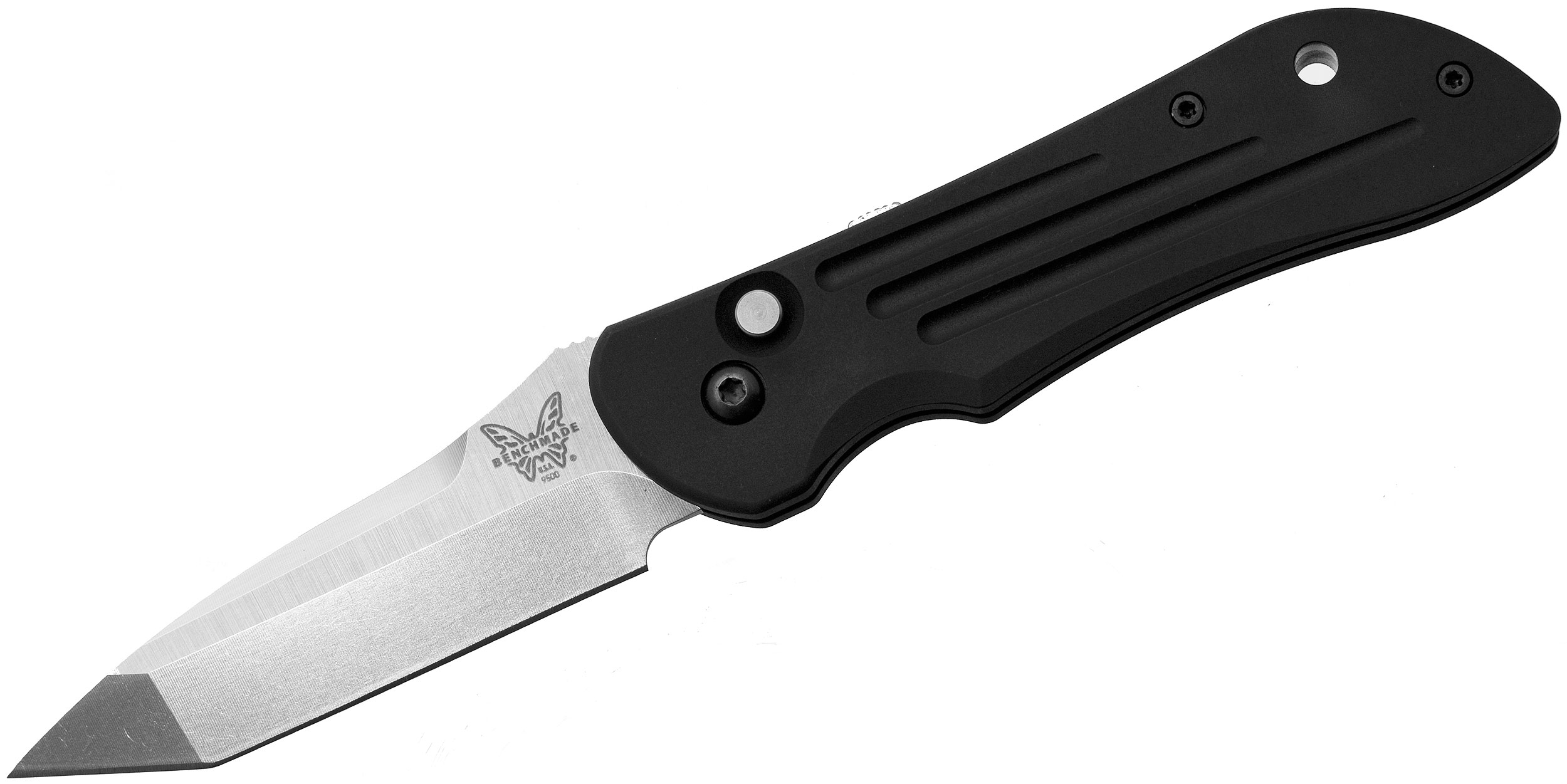Benchmade 9500 Mini AutoStryker 2.9" Satin Plain Tanto Blade, Aluminum