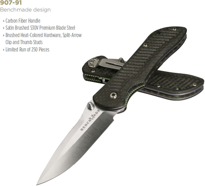 Benchmade MiniNitrous Stryker Assisted 3" S30V Blade, Carbon Fiber