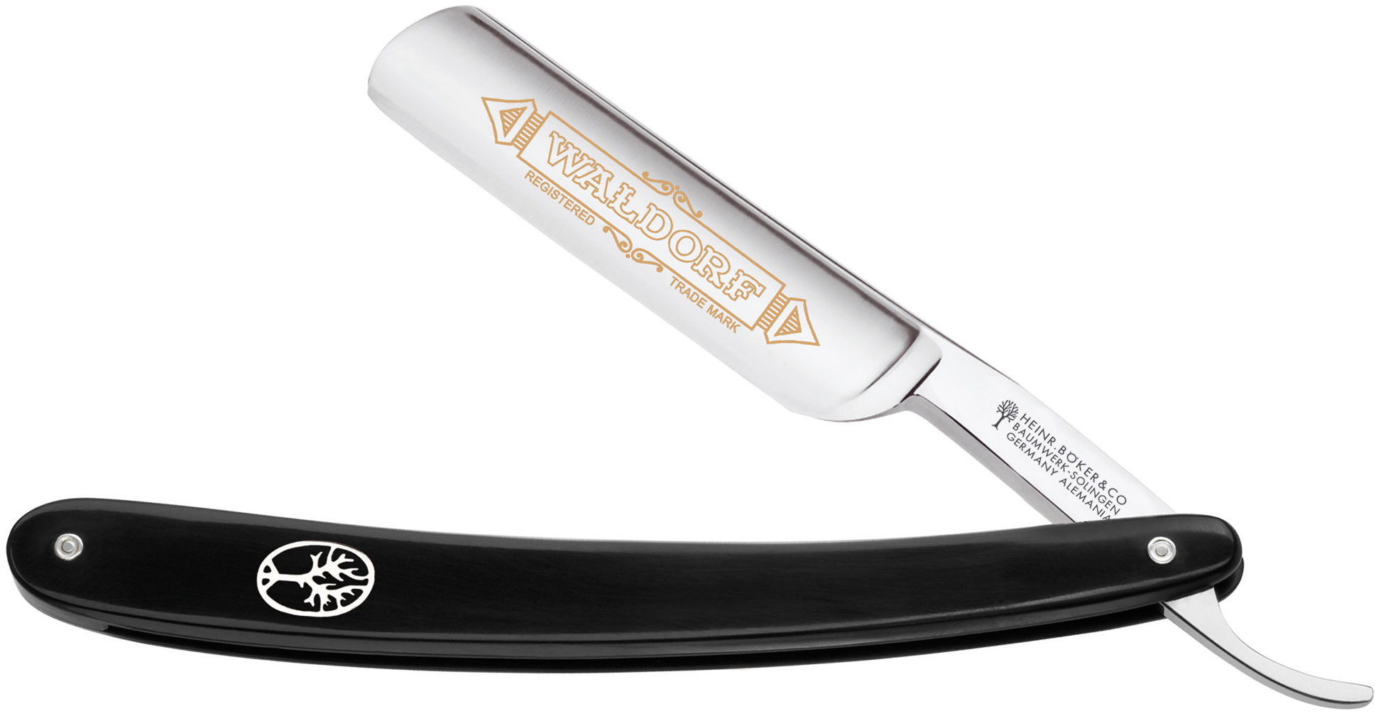 Boker Waldorf Gold Inlay Straight Razor 5/8