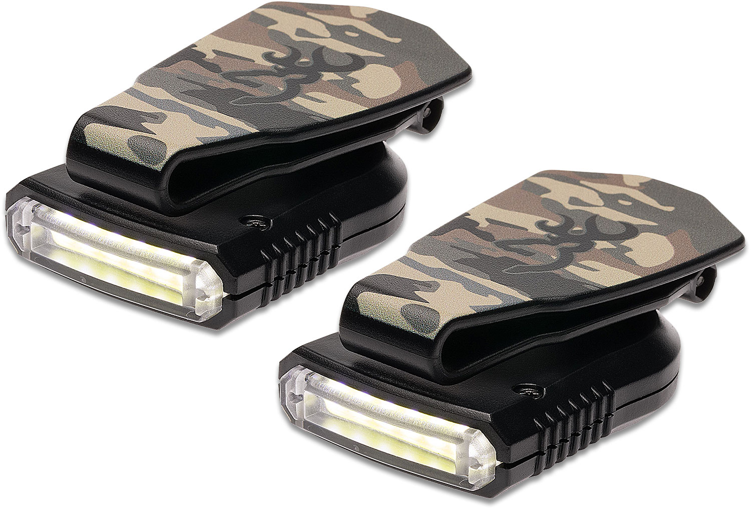 Browning Night Seeker 2 Ovix LED Cap Light 2Pack, Camo Polymer Body, 21 Max Lumens