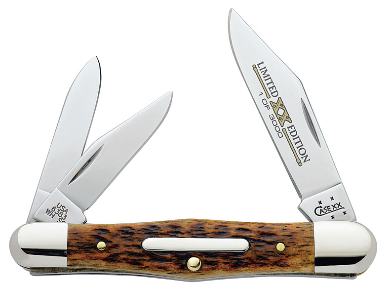 当たり年! XAVIER LOUIS VITTON 2017セラー保管 Case Limited XX Whittler Knife w/Dark Molasses Bone Handle