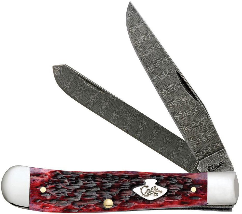 Case Crimson Bone Peach Seed Jig Trapper Pocket Knife 4.13