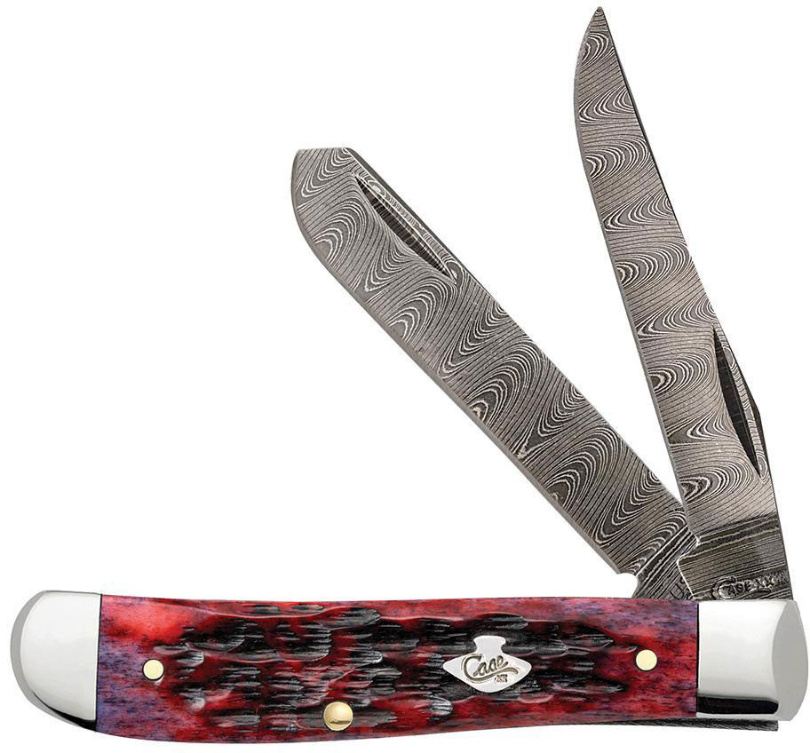 Case Crimson Bone Peach Seed Jig Mini Trapper Pocket Knife 3.5