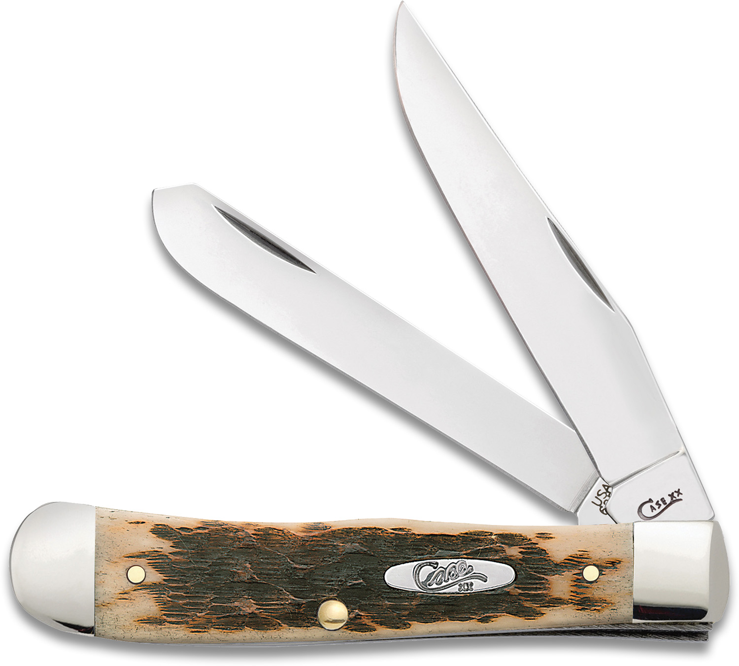 Case Amber Bone Trapper 41/8" Closed (6254 SS) KnifeCenter 00164
