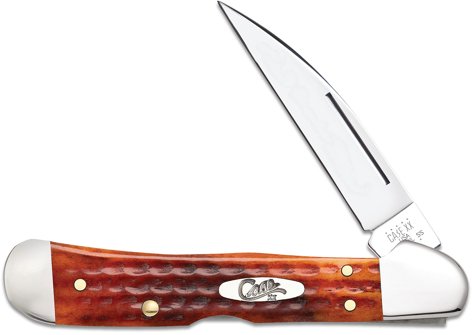 Case Pocket Worn Harvest Orange Bone Copperlock 4.25