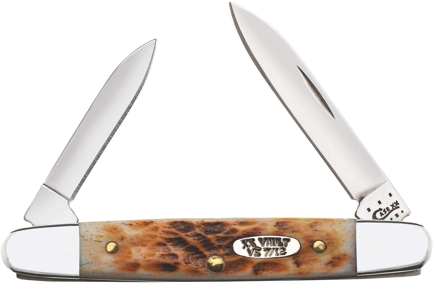 Case Vault Jigged Burnt Amber Bone Eisenhower 3-1/8