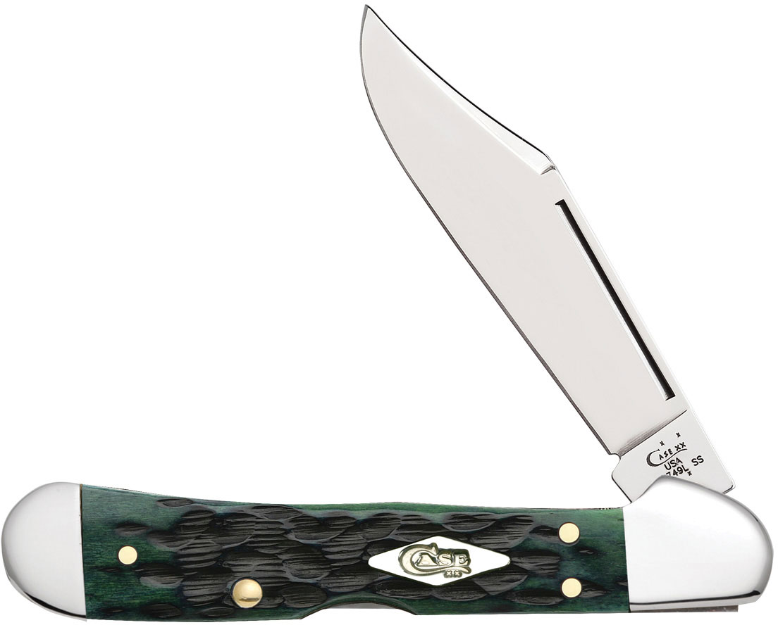 Case Harvest Moon Hunter Green Bone Mini CopperLock 3-5/8