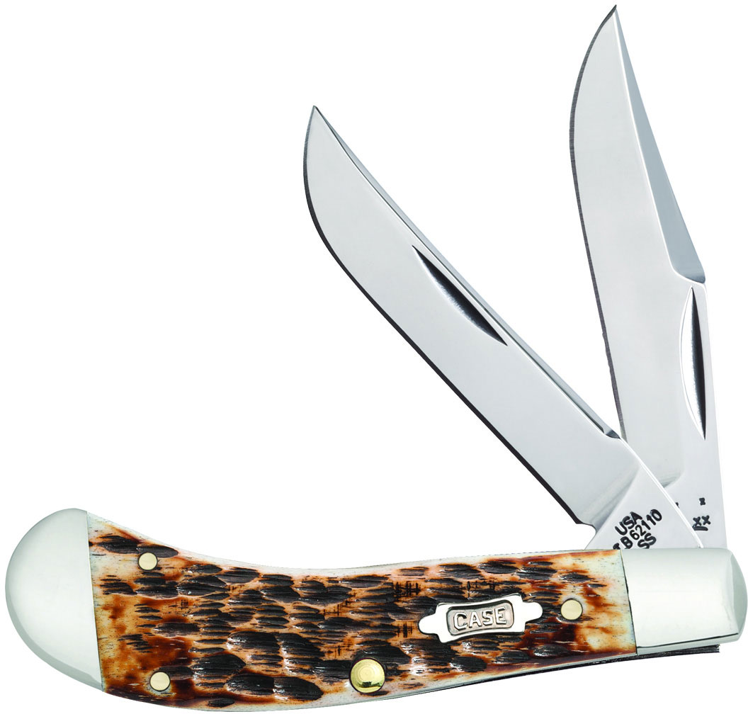 Case Burnt Amber Bone Saddlehorn 3-3/8