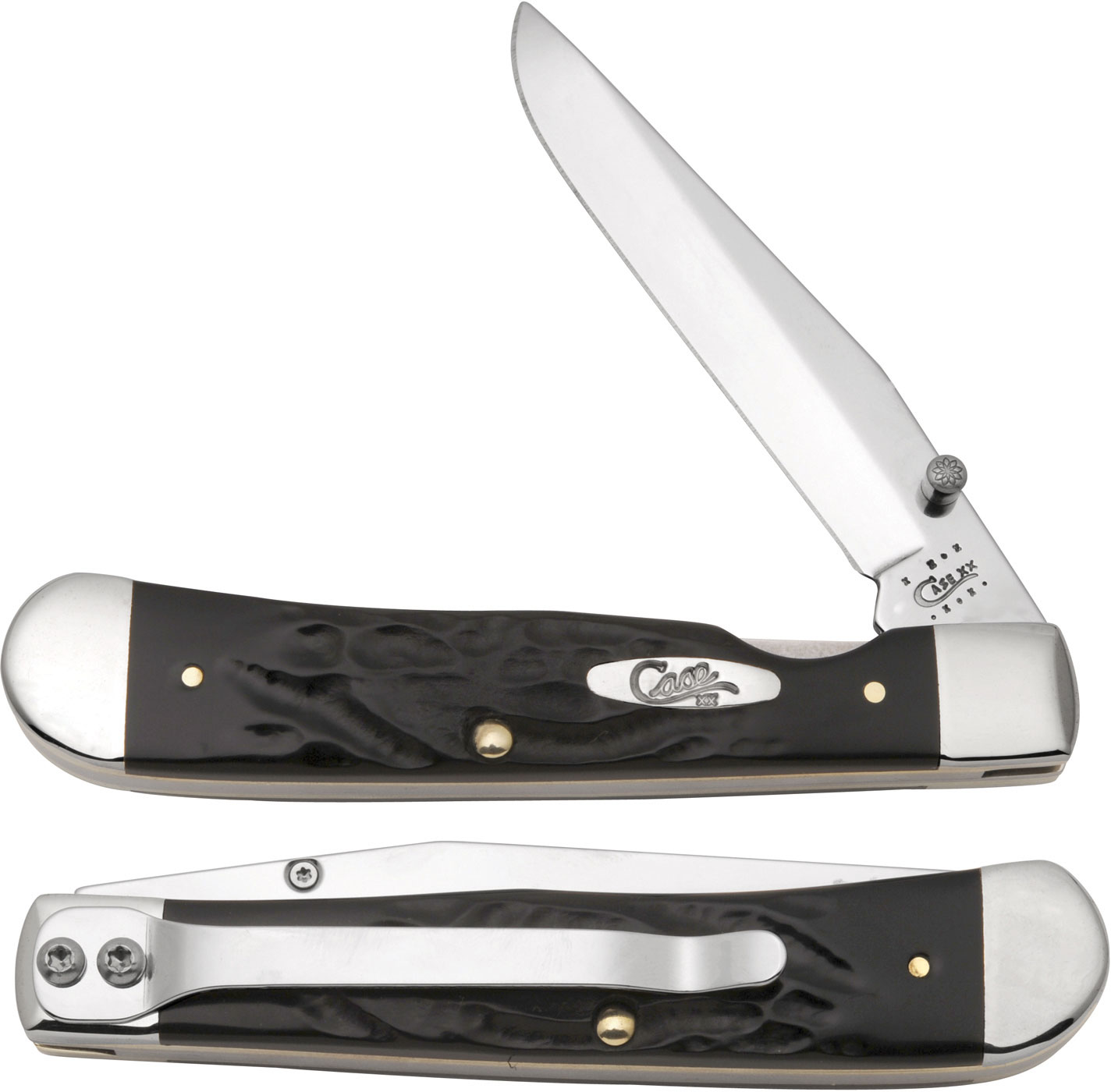 Case Black Jigged Synthetic TrapperLock 4-1/8