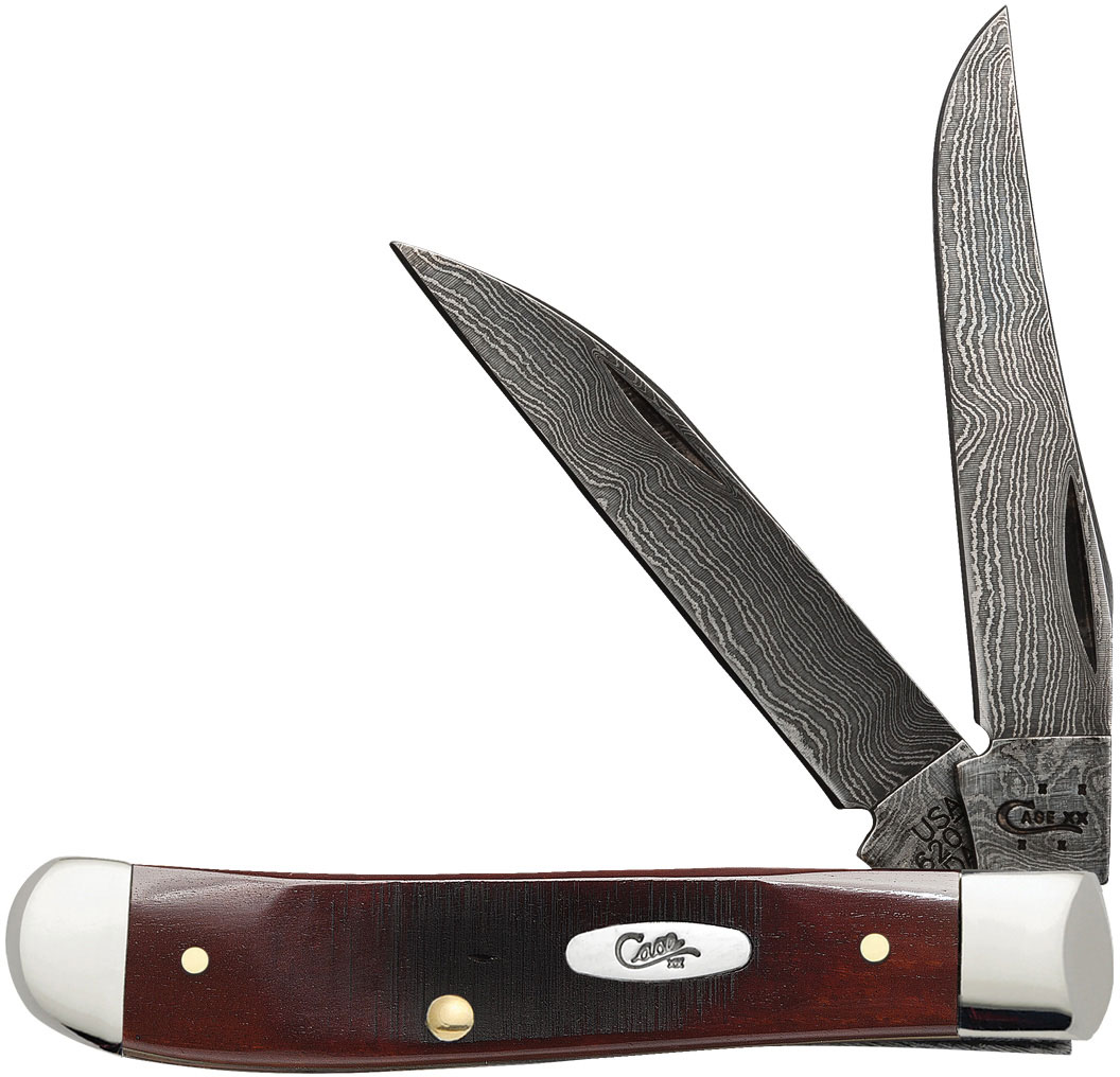 Case Damascus Sawcut Chestnut Bone Mini Trapper 3.5