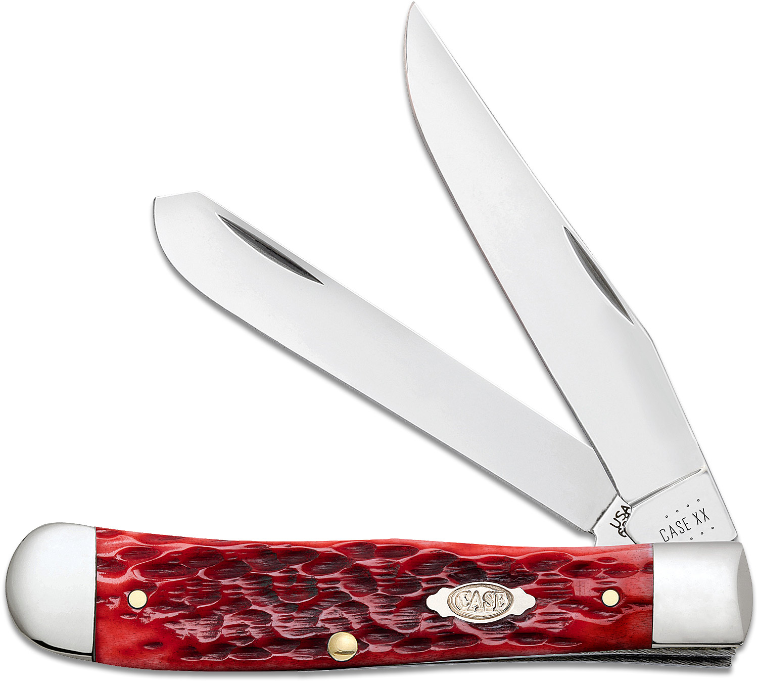 Case Peach Seed Jig Dark Red Bone Trapper 4.13