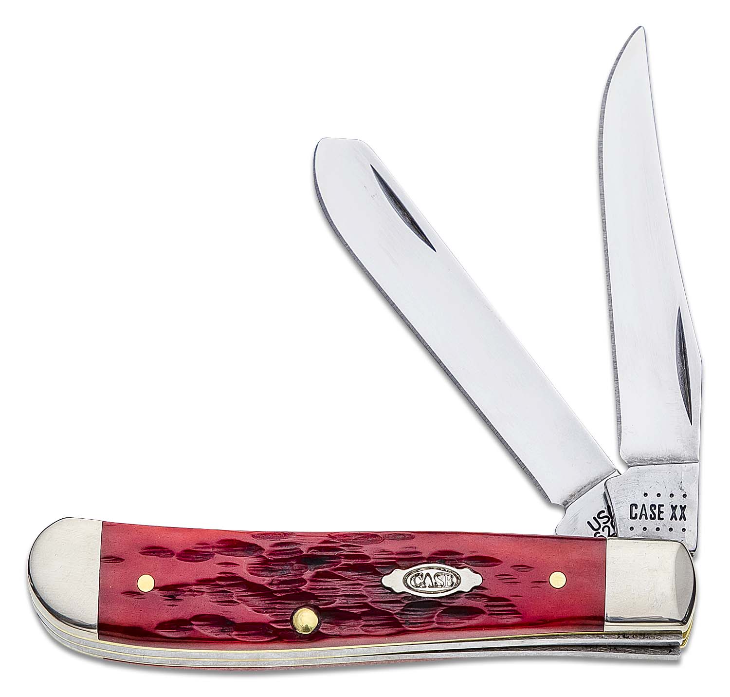 Case Peach Seed Jig Dark Red Bone Mini Trapper 3.5