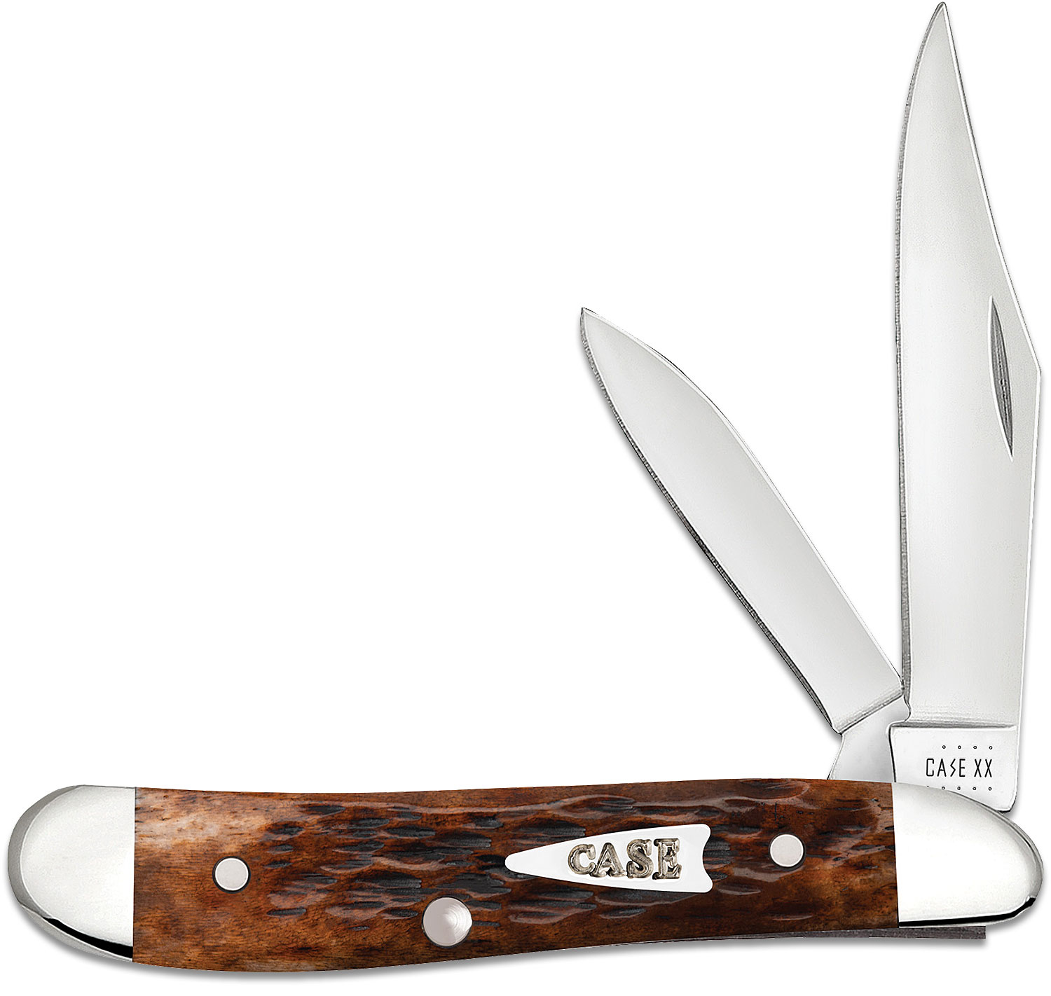 Case Peach Seed Jigged Brown Bone Peanut Pocket Knife 2.88