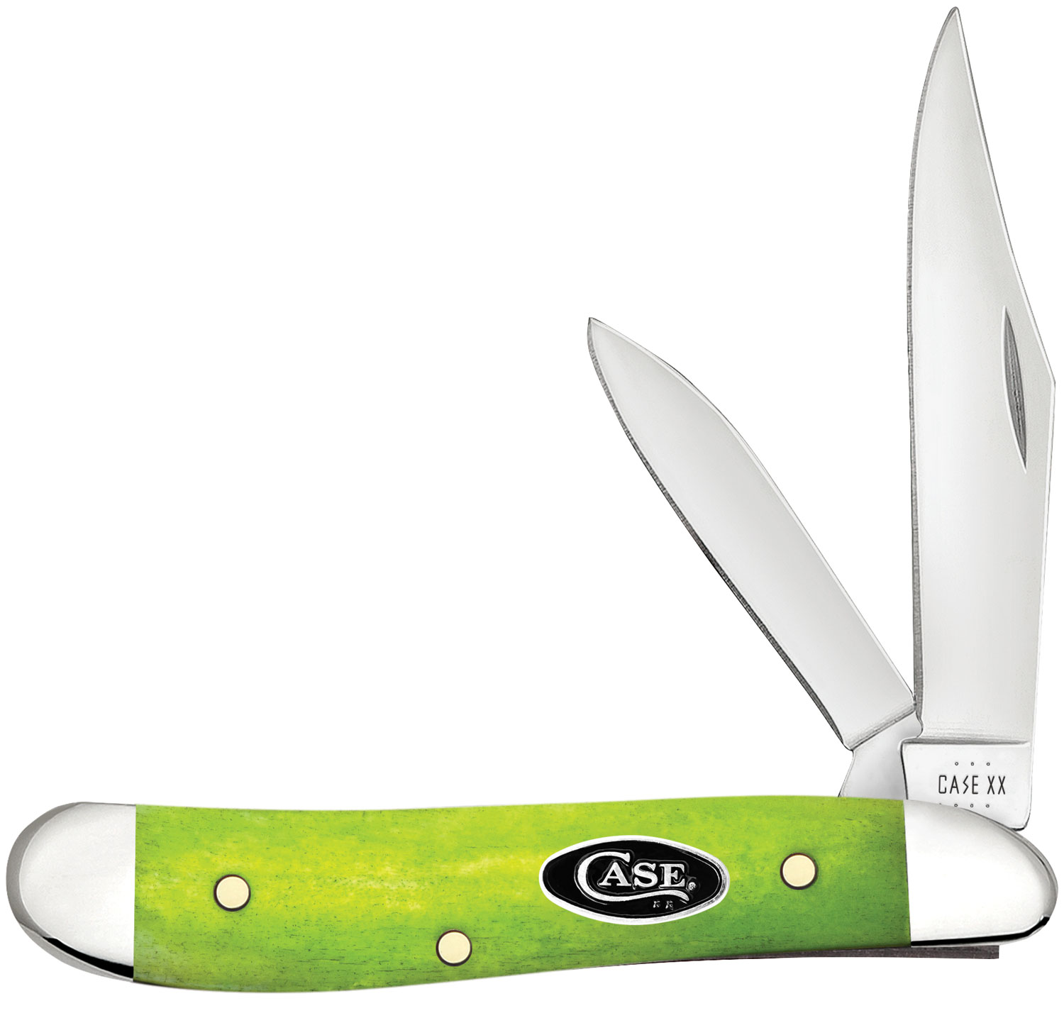 カホン　アップルグリーン　F Case Smooth Green Apple Bone Peanut Pocket Knife 2.88