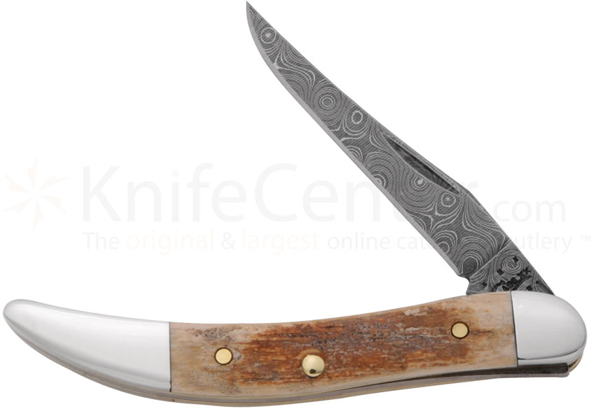 Case Mammoth Ivory Raindrop Damascus Small Texas Toothpick 3
