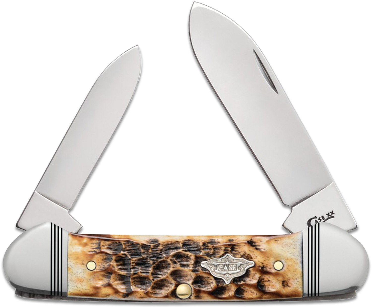 Case Jigged Burnt Amber Bone Canoe 3.63