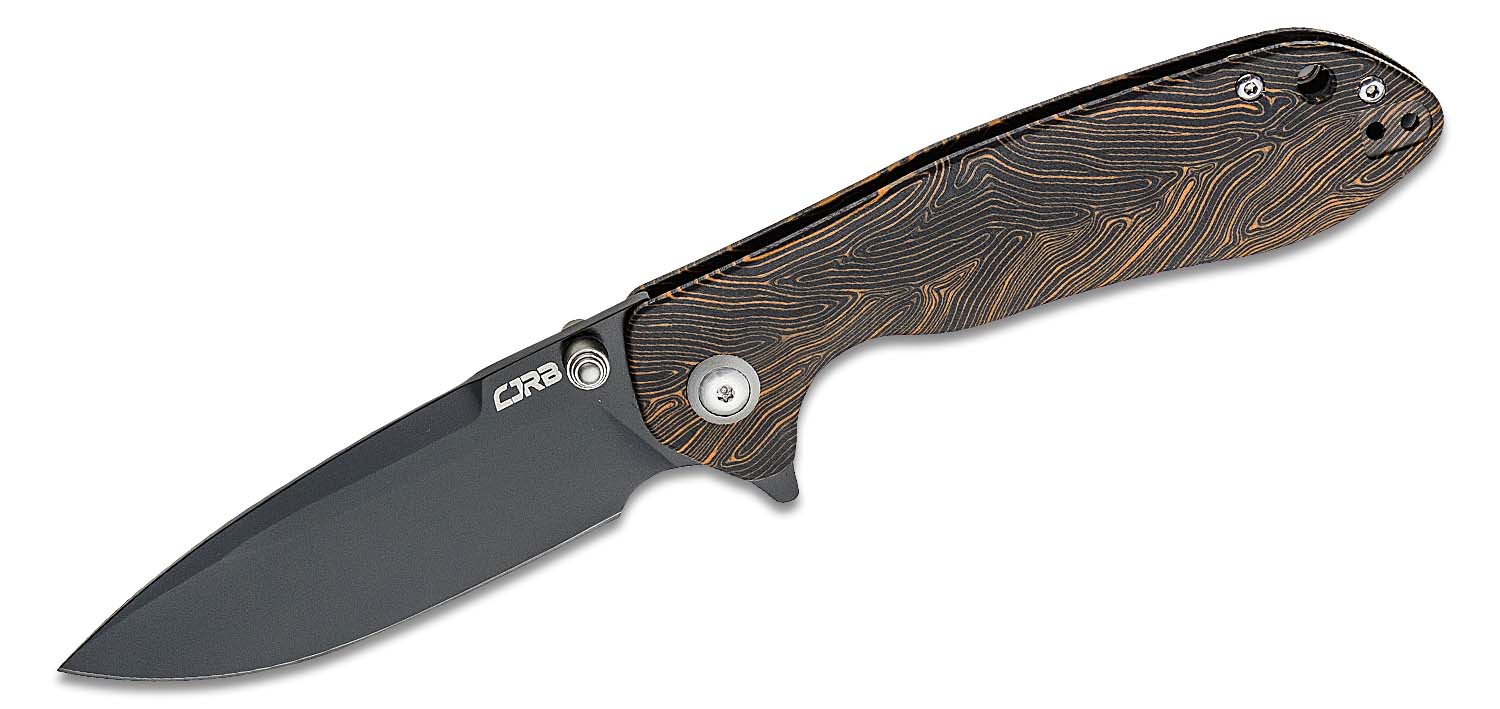 CJRB Cutlery Scoria Flipper Knife 3.48" ARRPM9 Black Drop Point Blade