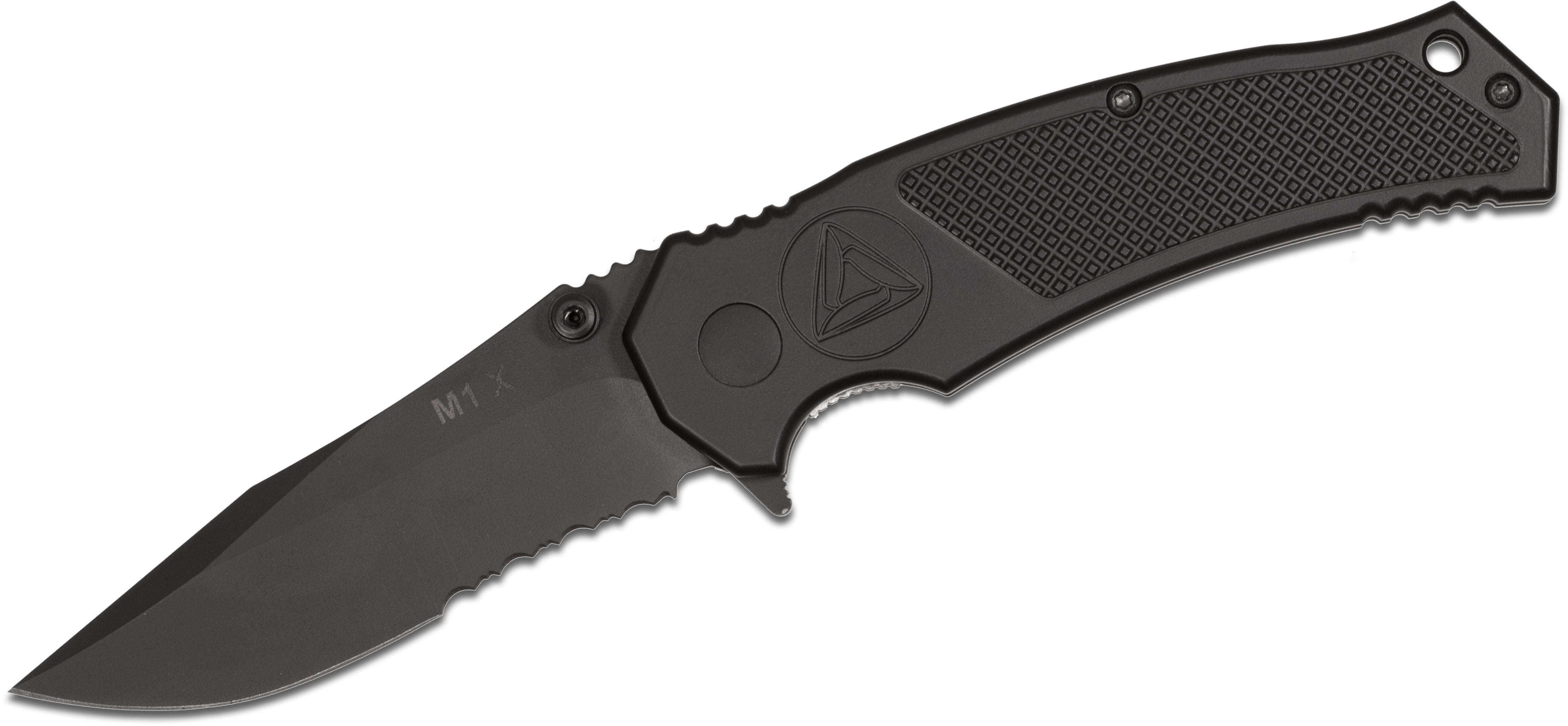 Combative Edge M1/X Assisted Flipper 3.2" S90V Black Clip Point Combo ...
