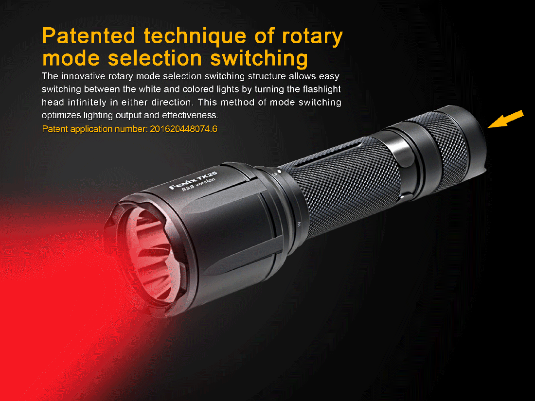 buy fenix tk25 r&b blue red light flashlight Fenix TK25 R&B Blue/Red LED Flashlight, Black, 1000 Max Lumens -  KnifeCenter - TK25RBBK