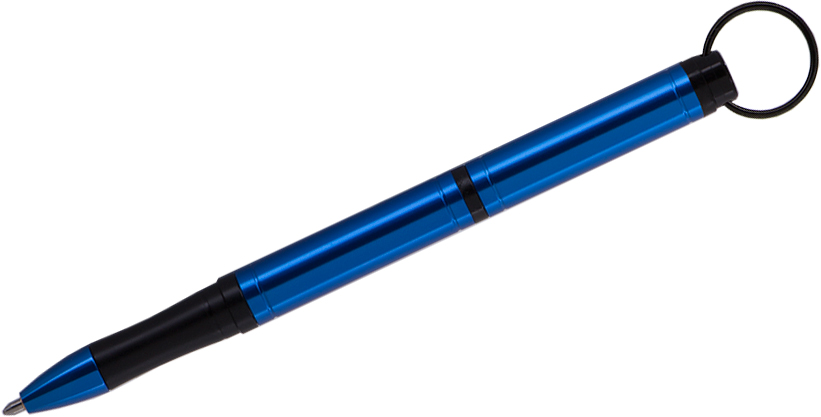 Fisher Blue Anodized Aluminum Backpacker Pen w/ Keychain, Space