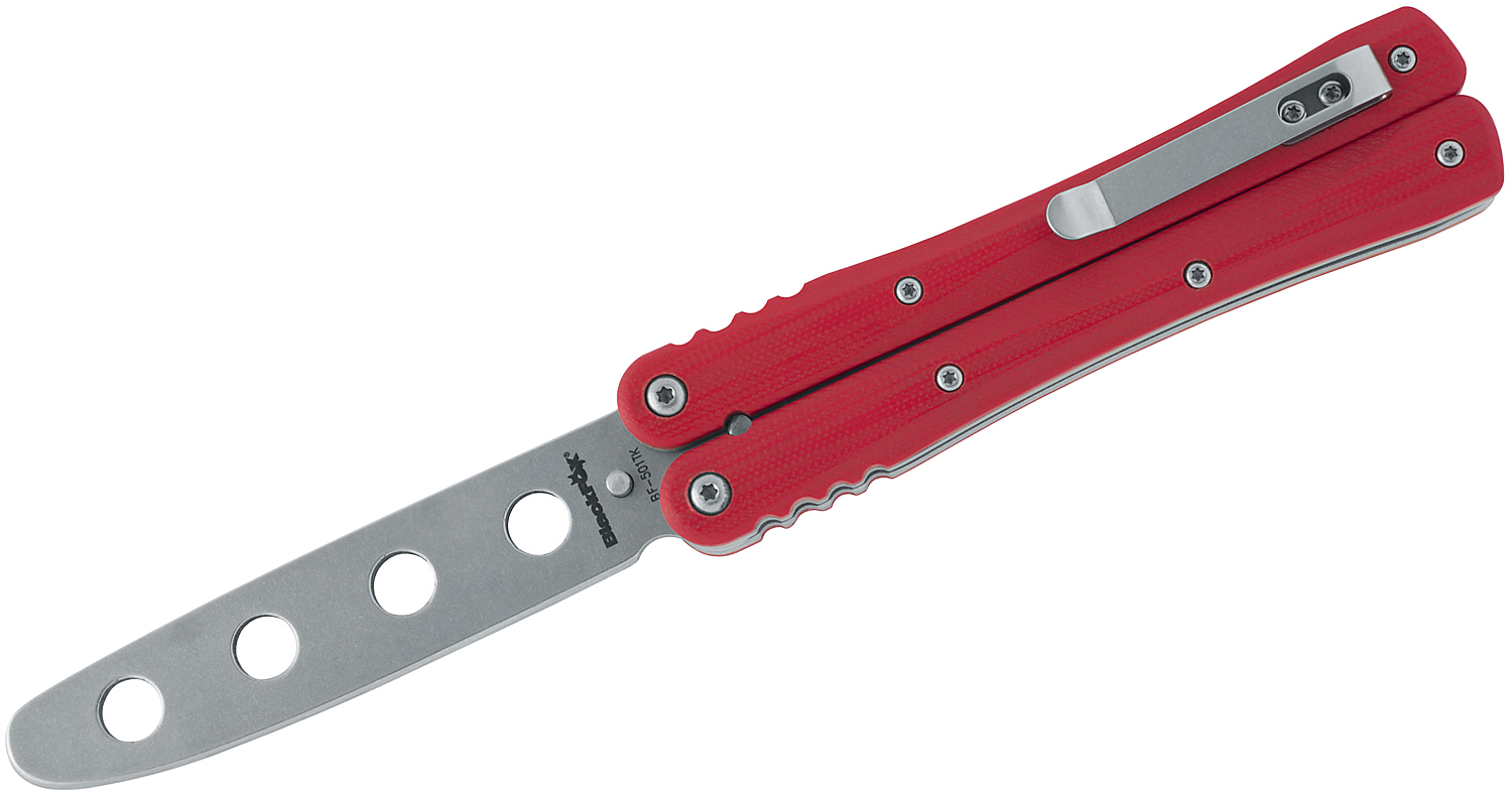 Butterfly S レッド 2枚セット Fox BlackFox BF-501TK Balisong Butterfly Training Knife 3.93