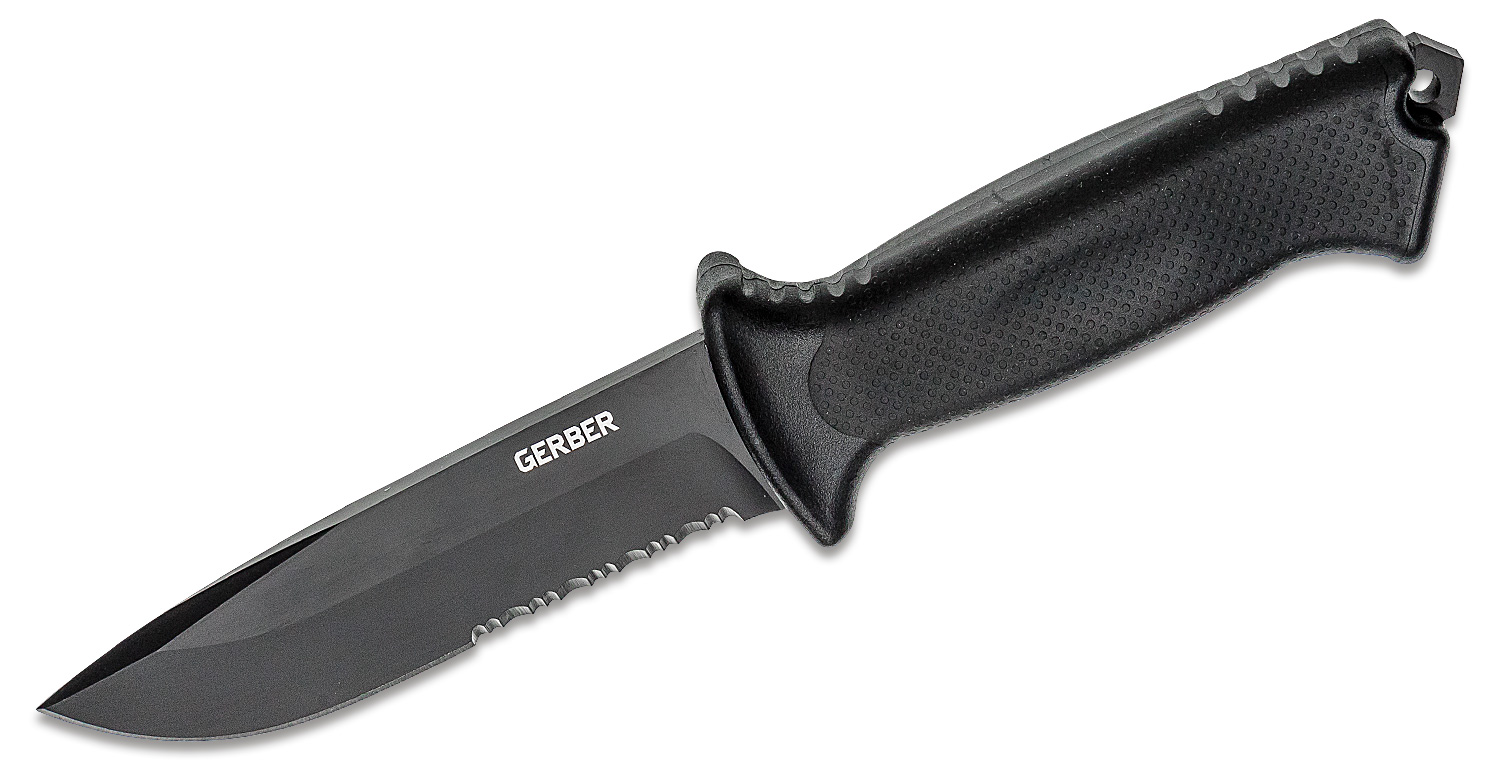 Gerber Prodigy Combat Knife Fixed 4.75" Black Combo Blade, GFN Handle,  MOLLE Sheath - KnifeCenter - 22-01121