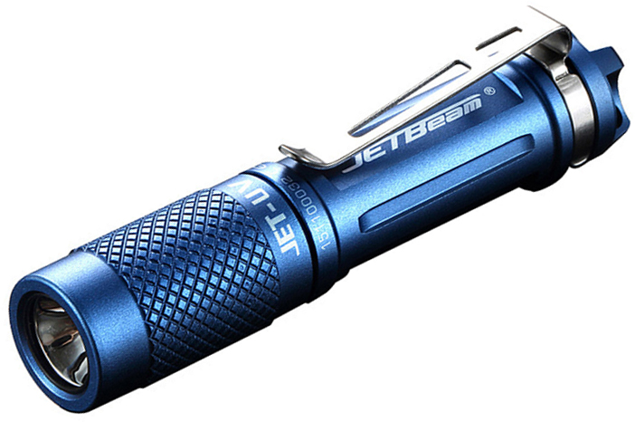 JETBeam Jet UV Aluminum LED Flashlight, Blue - KnifeCenter - Discontinued