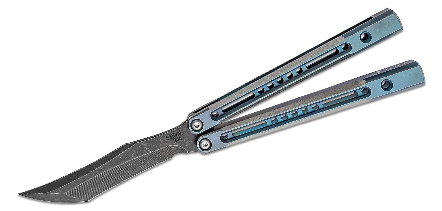 THE FEW MONARCH実名復刻 USNペイント 40 レザーJK JK Designs/Joseph Hansen Custom Monarch #246 Butterfly Knife 4.375