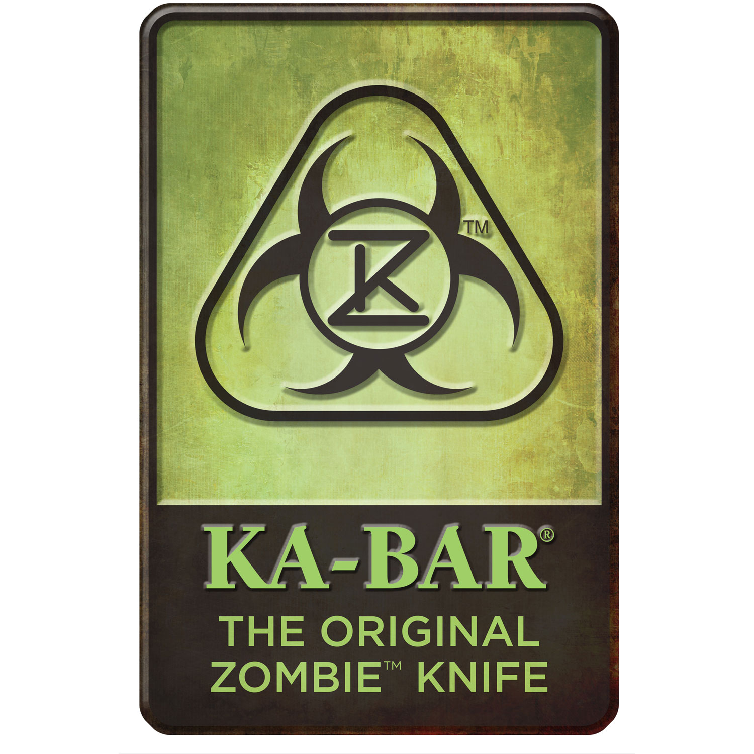 KA-BAR 5700SIGN The Original Zombie Knife Metal Sign 11\, image size:1500x1500
