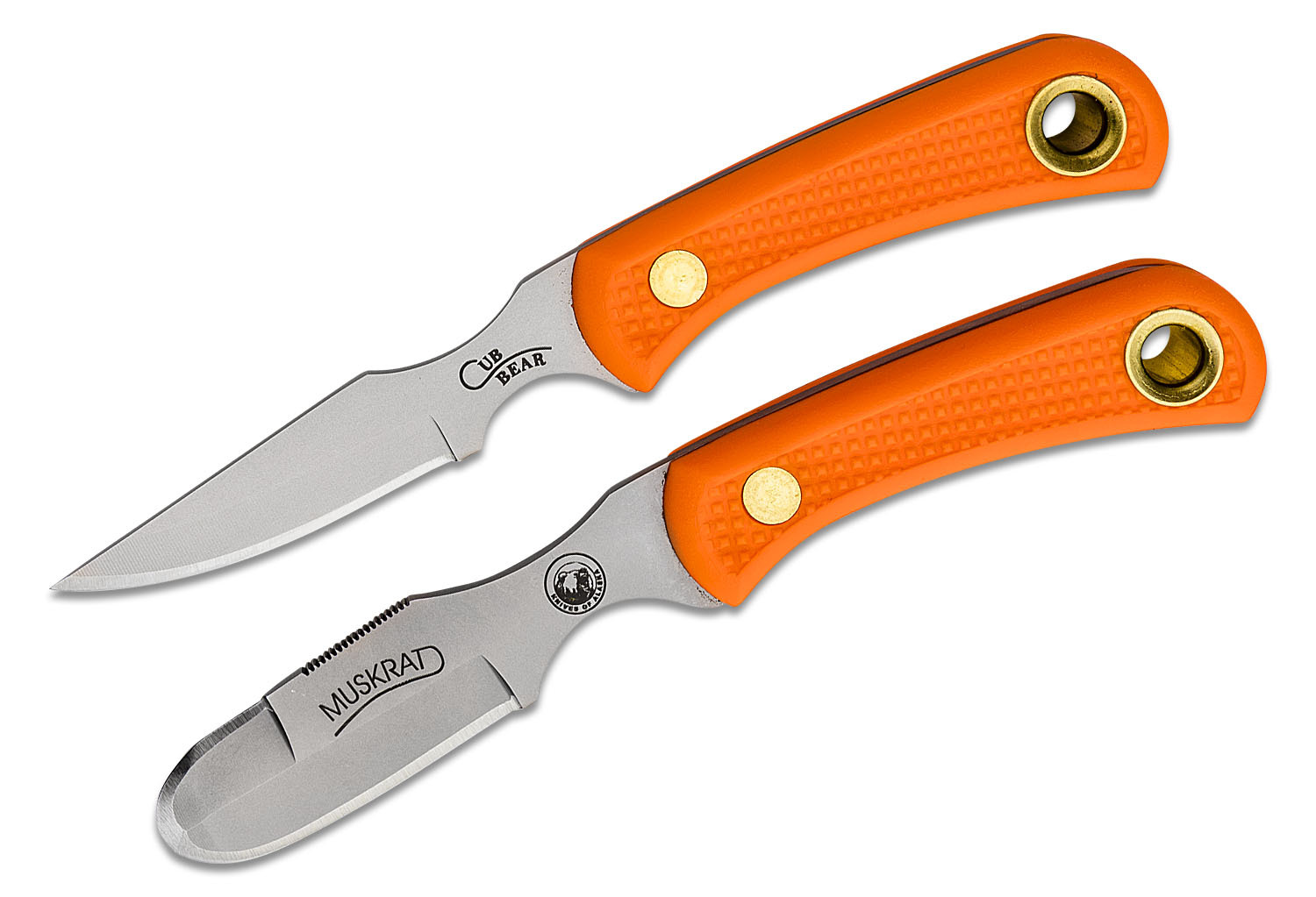 Knives of Alaska Muskrat/Cub Bear Combo Set, Orange Santoprene