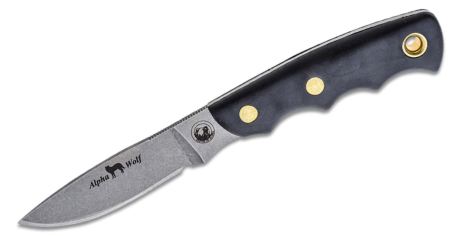 Knives of Alaska Alpha Wolf Fixed Blade Knife, 3.75