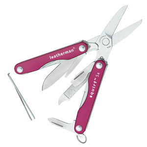 Leatherman Squirt S4 Scissors Key Ring Tool with Pink Handle 
