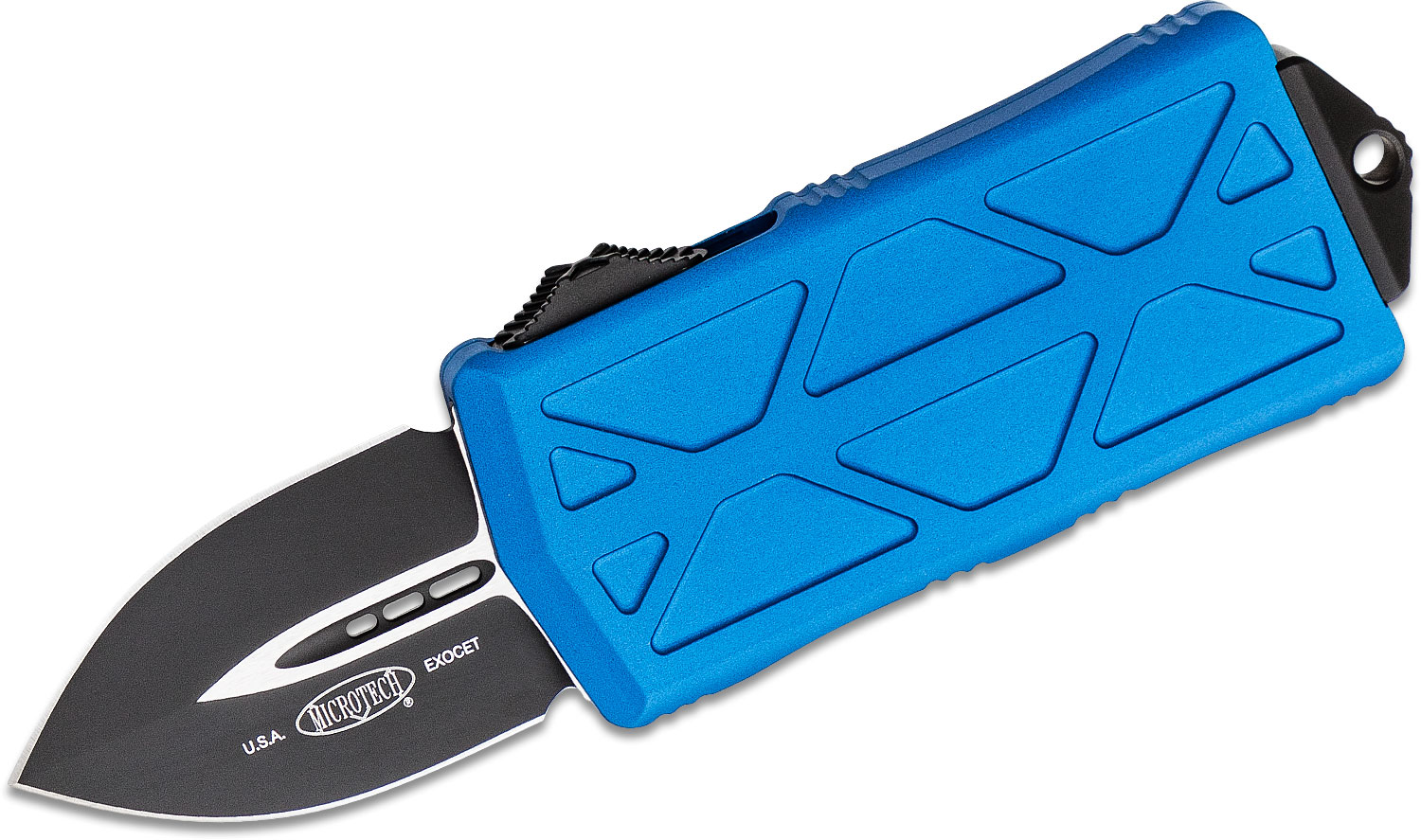 Blue Star Blade Reviews >> Microtech 157 1bl Exocet Otf Money Clip Auto Knife 1 98 Black Double Edge Blade Blue Aluminum Handles Blue Star Blade Reviews >> Microtech 157 1bl Exocet Otf Money Clip Auto Knife 1 98 Black Double Edge Blade Blue Aluminum Handles