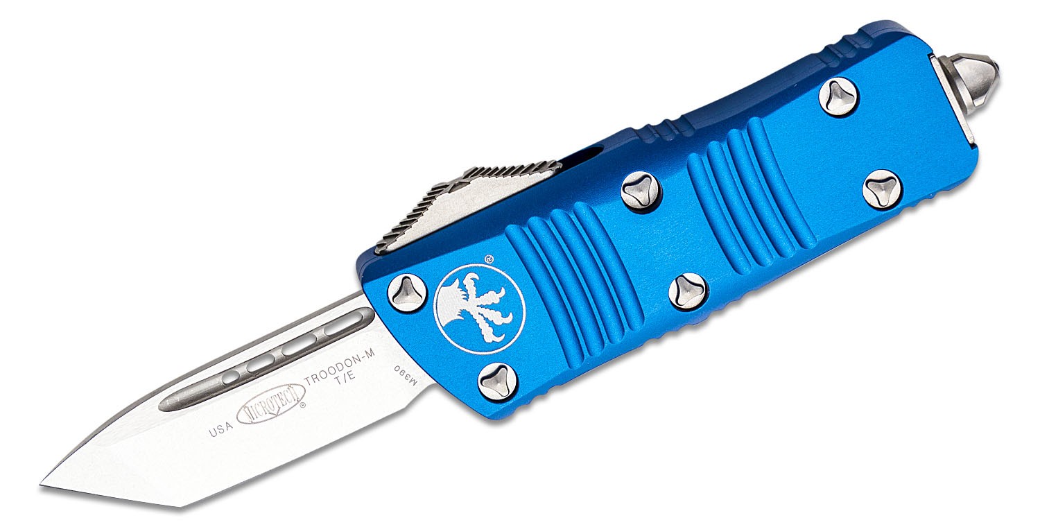 Microtech 240-10BL Troodon Mini OTF AUTO Knife 1.99" Stonewashed Tanto ...