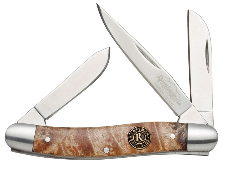 Remington Sportsman Insignia Burl Wood Medium Stockman Pocket Knife ...