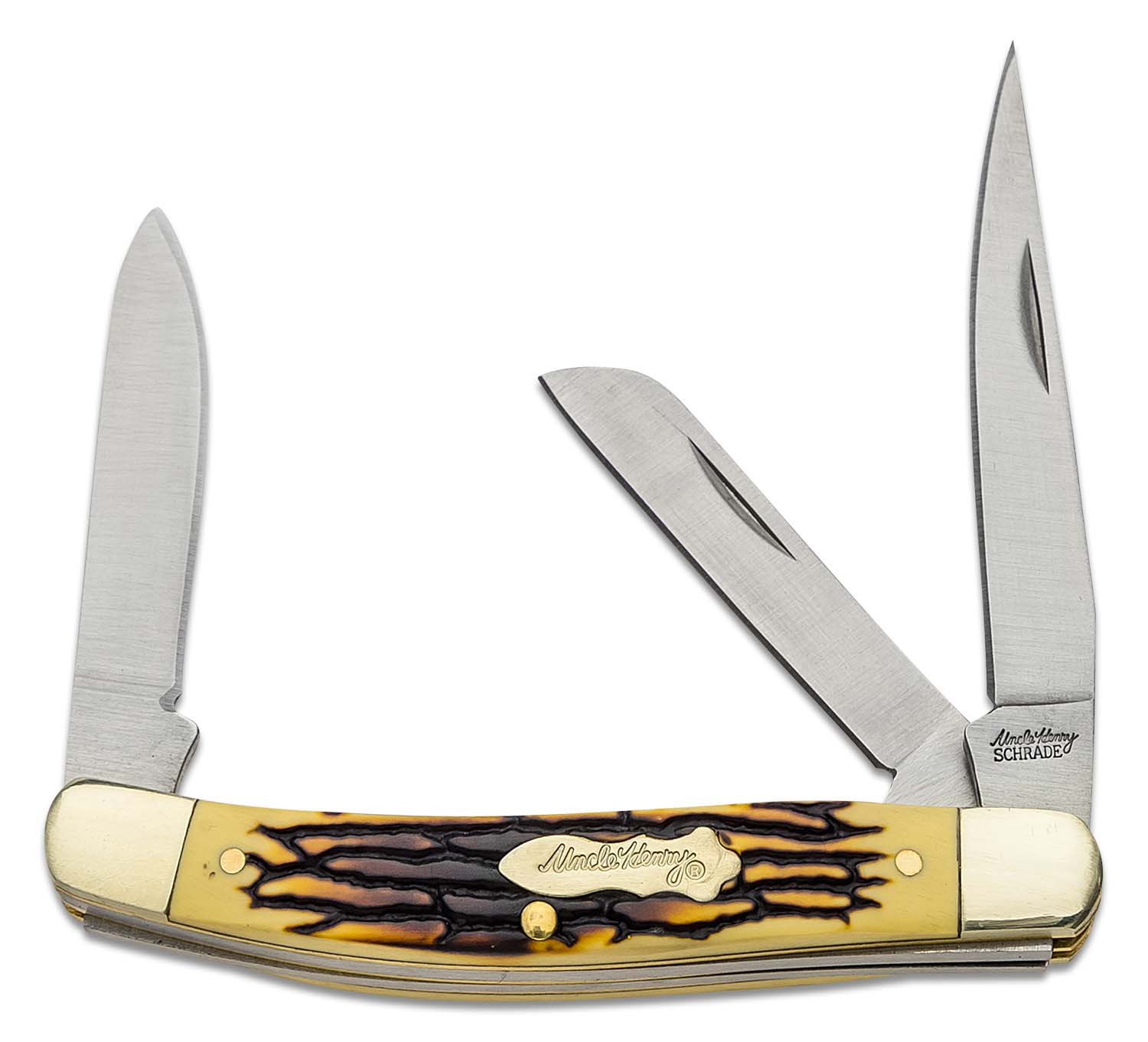 Schrade Uncle Henry Premium Stockman Pocket Knife, 3.56