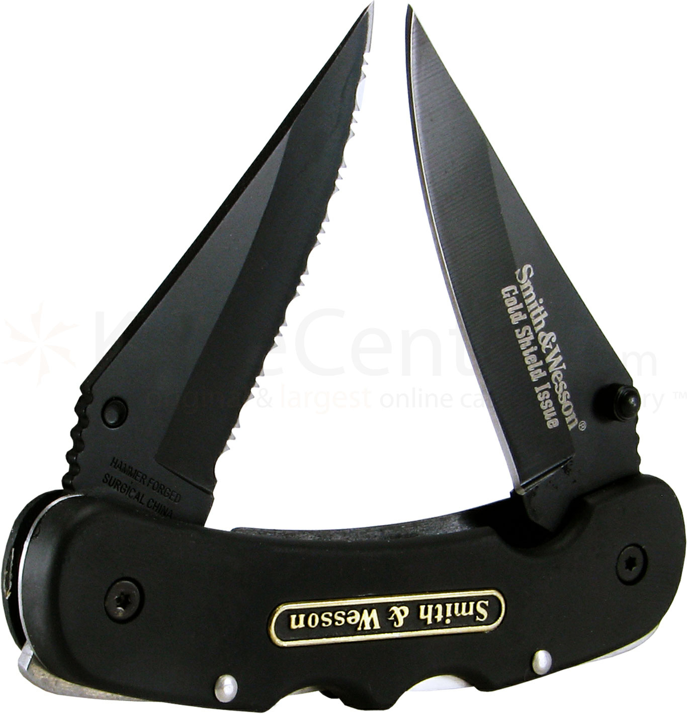 Smith & Wesson Cuttin' Horse 2Blade Folding 2.9" Black Plain and