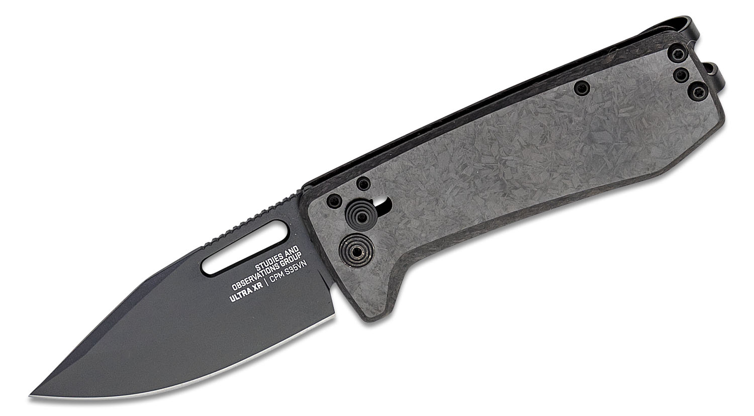 SOG Ultra XR Blackout Folding Knife 2.8" S35VN Black TiNi Blade, Carbon ...