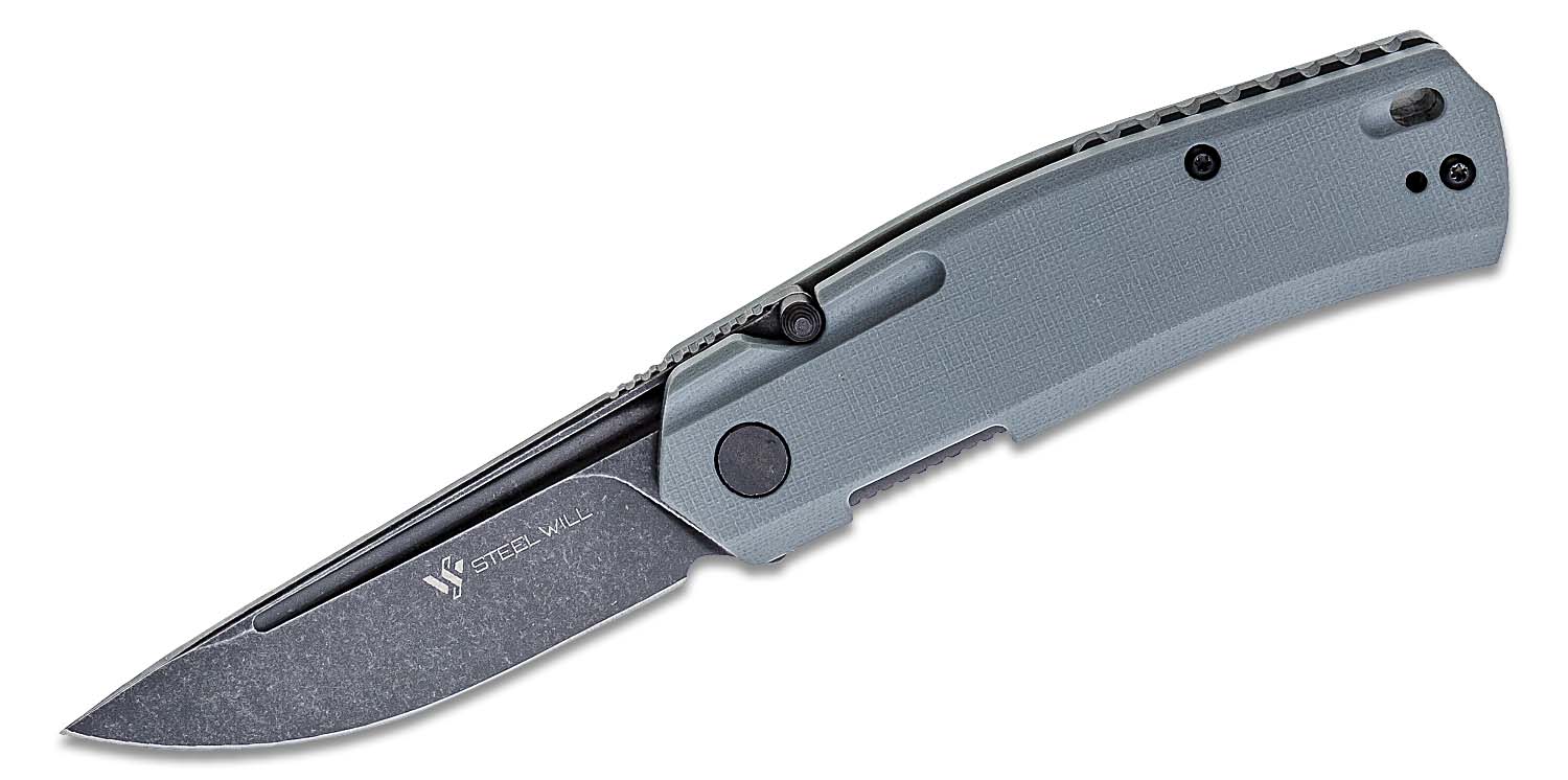 Steel Will Fjord F71-21 Front Flipper Knife 3.5" D2 Black Stonewashed ...