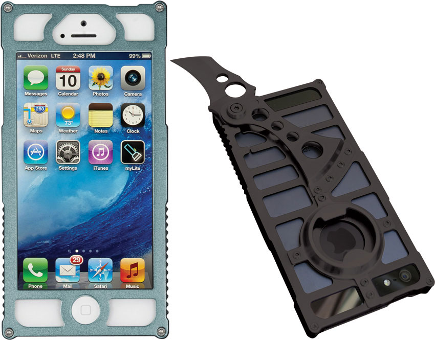 TactiCall Alpha 1 iPhone 5 Aluminum Case, Charcoal - KnifeCenter - TATCAP1G - Discontinued TactiCall Alpha 1 iPhone 5 Aluminum Case, Charcoal - KnifeCenter - TATCAP1G - Discontinued