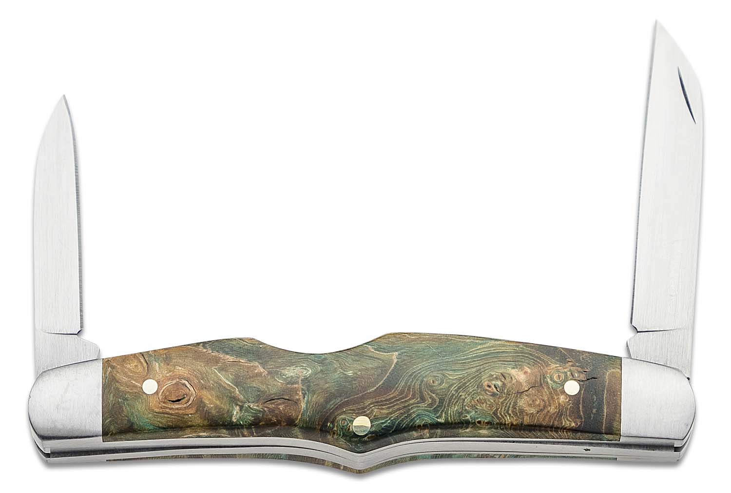 Tim Britton Knives Custom 2Blade Ridged Traditional Folding Knife